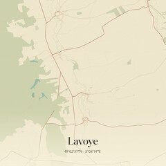 Obraz premium Vintage map of Lavoye, France.