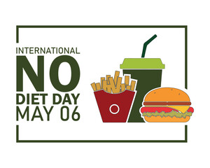 vector graphic of international no diet day good for international no diet day celebration. flat design. flyer design. flat illustration.