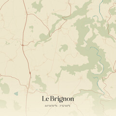 Obraz premium Vintage map of Le Brignon, France.