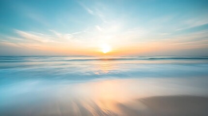 Serene Sunset Over Calm Ocean Waves