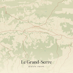 Fototapeta premium Vintage map of Le Grand-Serre, France.