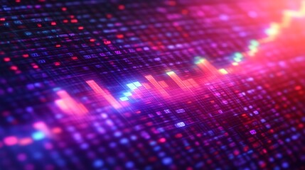 Abstract Digital Data Visualization Showing Dynamic Growth