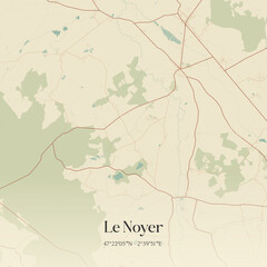 Vintage map of Le Noyer, France.