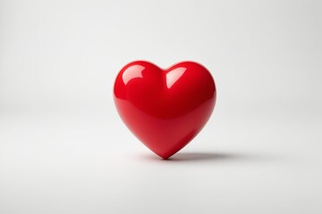 there is a red heart shaped object on a white surface