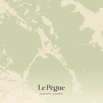 Vintage map of Le P&egrave;gue, France.