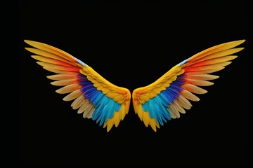 Fototapeta premium a close up of a colorful bird with wings spread out