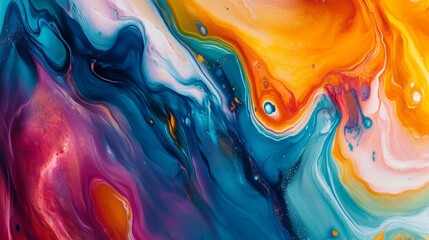 Vibrant Symphony of Translucent Hues Swirling in Fluid Motion