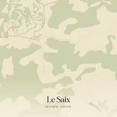 Obraz premium Vintage map of Le Saix, France.