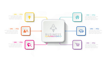 Vector business Presentation Connecting Steps Infographic Template