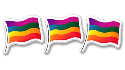 Obraz premium Colorful Rainbow Flags Symbolizing Diversity and Inclusion Celebration