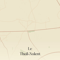 Vintage map of Le Theil-Nolent, France.
