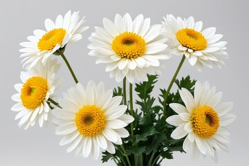 Obraz premium there are many white and yellow flowers in a vase