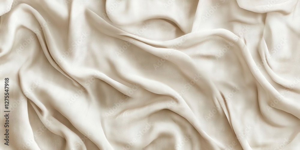 Fototapete elegant light cream satin fabric draped gracefully with soft folds and gentle waves creating a smoot