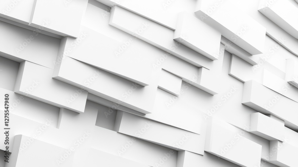 Poster monochromatic diagonal lines crossing through layered polygons, creating a structured, modern abstra