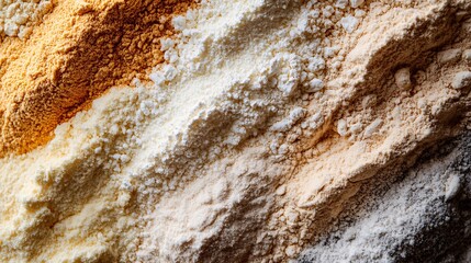 Obraz premium Assorted Flour Types Texture Background Image