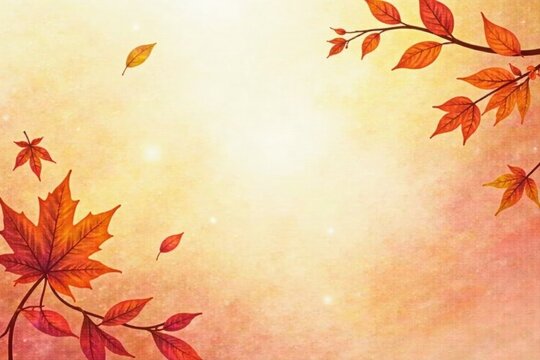 Autumnal foliage design, warm-toned leaves, gentle breeze, seasonal background for fall themes