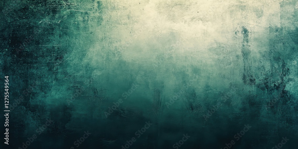 Poster Dark teal and muted green abstract background with a grainy, grunge texture in the center, creating depth and visual interest.