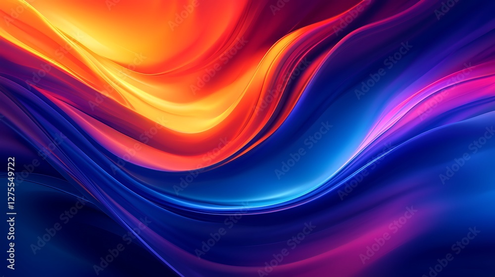 Poster Colorful abstract swirling waves background illustration for modern design or website use