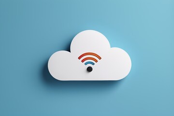 Fototapeta premium a close up of a cloud with a wifi icon on it
