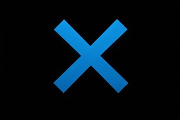 Obraz premium arafed image of a blue x on a black background