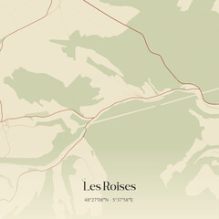 Obraz premium Vintage map of Les Roises, France.