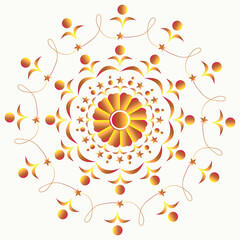 Abstract, colorful floral mandala design element