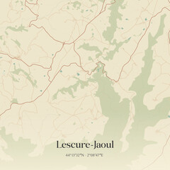 Obraz premium Vintage map of Lescure-Jaoul, France.