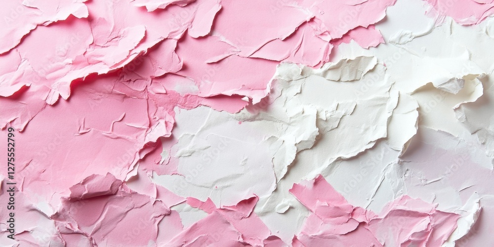 Leinwandbilder abstract artistic background of peeled pink and white textured paper with soft gradients and layered