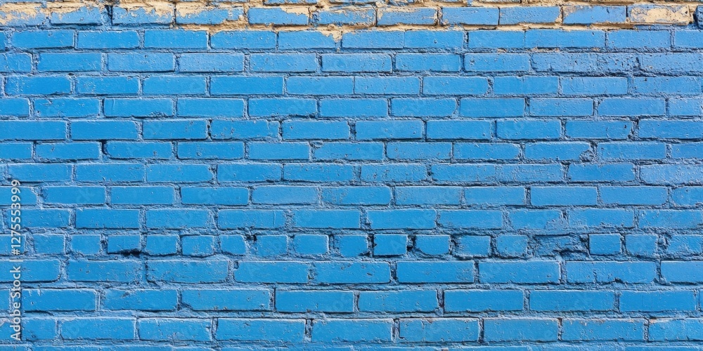 Leinwandbilder cornflower blue brick wall texture background with even brick pattern and ample copy space for text 