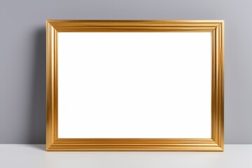 a close up of a picture frame on a table with a wall in the background