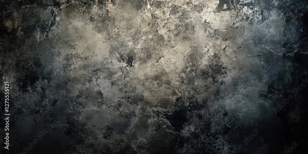 Aufkleber Textured grunge wallpaper background with dark tones and shades of grey, featuring a mottled surface with cracks and an abstract appearance.