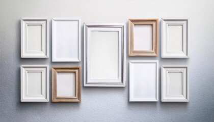Minimalist Artistry 3D Rendering of White Frames Elevating a Crisp White Space, Embracing Simplicity and Elegance in Modern Home Decor or Digital Art