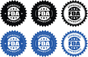 FDA approved badges, stamps, icons vector Designs
