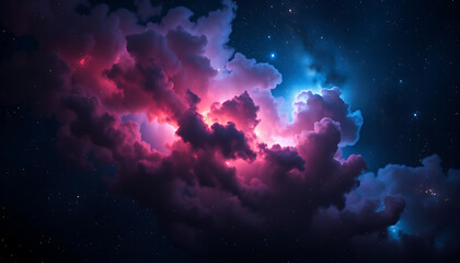Vibrant nebula clouds forming a colorful interstellar backdrop.