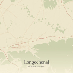 Obraz premium Vintage map of Longechenal, France.