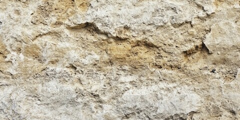 Fototapeta premium Textured beige stone wall with subtle variations in tone featuring rough, uneven surface and natural earthy hues in an organic arrangement.