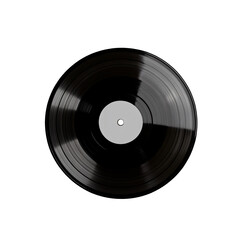 Obraz premium Black vinyl record isolated on transparent background for music lovers.