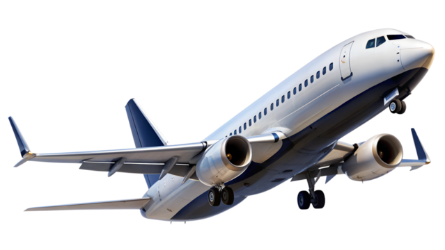 airplane isolated on transparent white background, clipping path