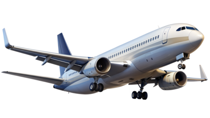 airplane isolated on transparent white background, clipping path