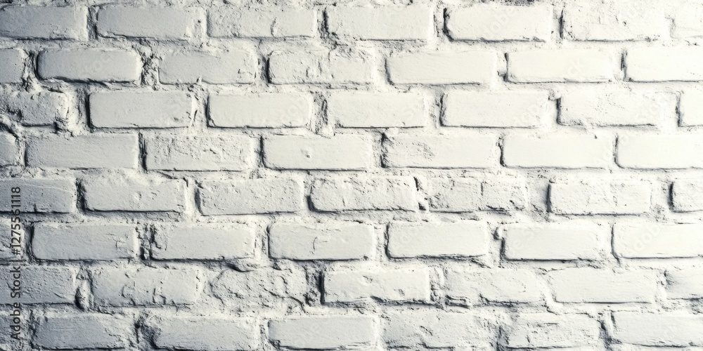 Fototapete close-up of a textured white brick wall featuring uneven bricks and subtle shadows, highlighting the