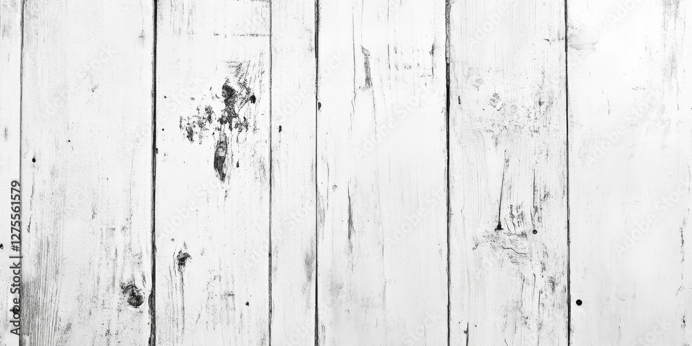 Poster white wooden planks background with a weathered texture, ample blank space on the right for text, fe