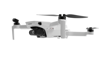 Drone isolated on white , Modern drone with camera isolated on white