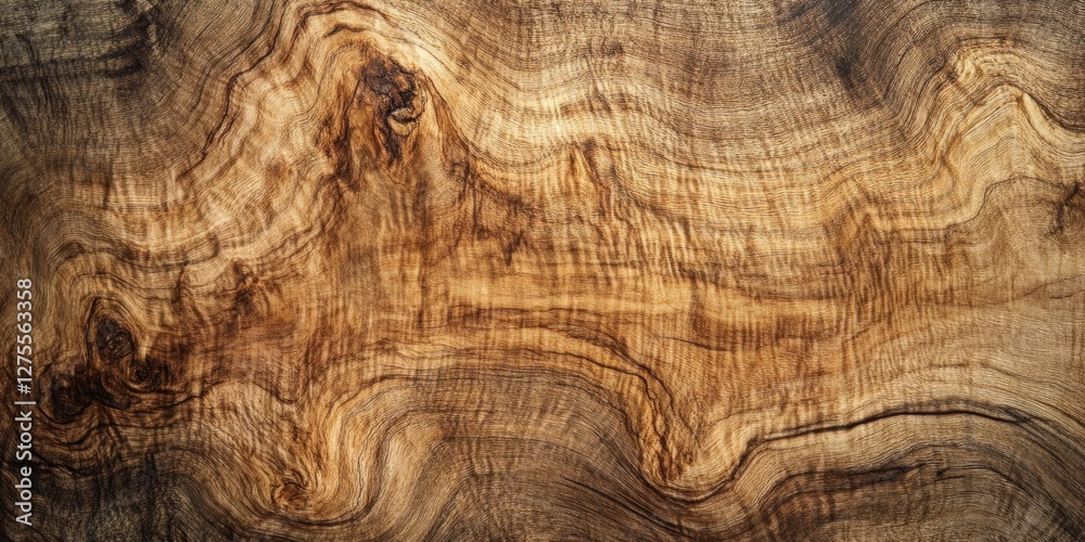 Poster natural wooden surface with intricate grain patterns featuring warm brown tones and smooth texture, 