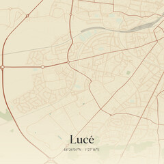 Obraz premium Vintage map of Lucé, France.