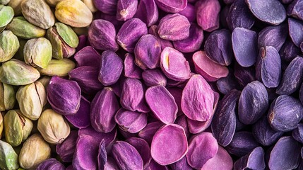 Fototapeta premium Colorful Pistachios Arranged In Three Distinct Shades