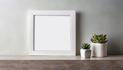 Minimalist Square White Wall Frame Showcasing Clean Lines and Sophisticated Elegance, Perfect for Modern Artwork or Home Decor