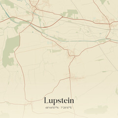 Obraz premium Vintage map of Lupstein, France.