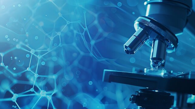 Medical science blue banner with dna helix, futuristic healthcare design, and scientific research concept for technology background