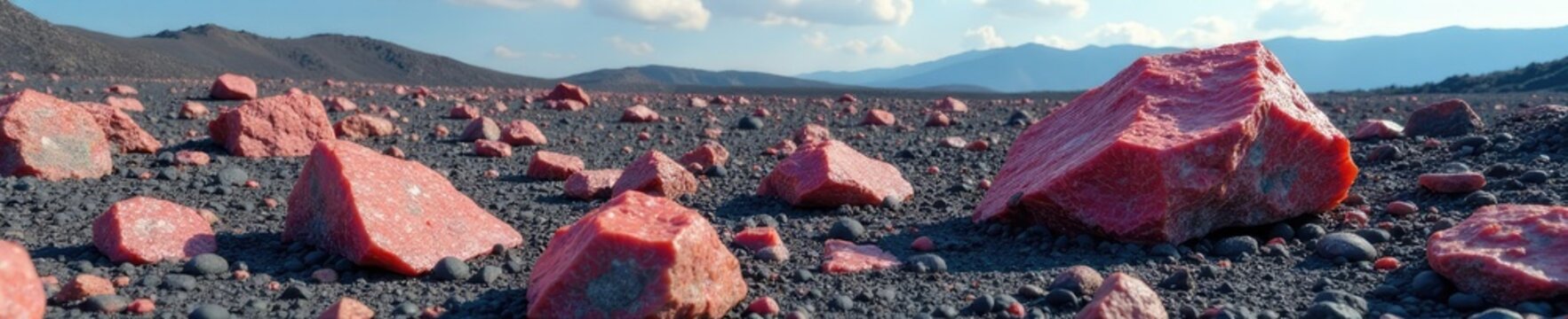 Quartz porphyry rhyolite boulders in a volcanic field, rock, mineral
