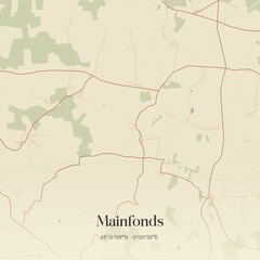 Obraz premium Vintage map of Mainfonds, France.